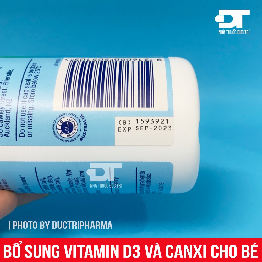 Vitamin D3 và Canxi cho bé [Úc] Ostelin Kids - 90 viên nhai - Cho bé từ 2 tuổi