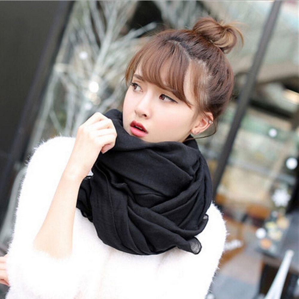 Khăn quàng cổ nữ vải cotton dáng dài mềm mại