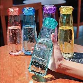 bình đựng nước dáng nhiều mầu hình kim cương 430ml