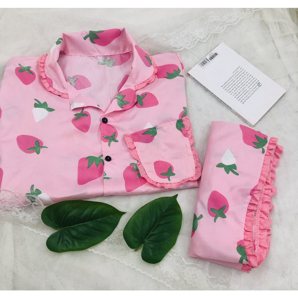 Set Pijama, bộ đồ mặc nhà áo cộc quần đùi vài phi bóng
