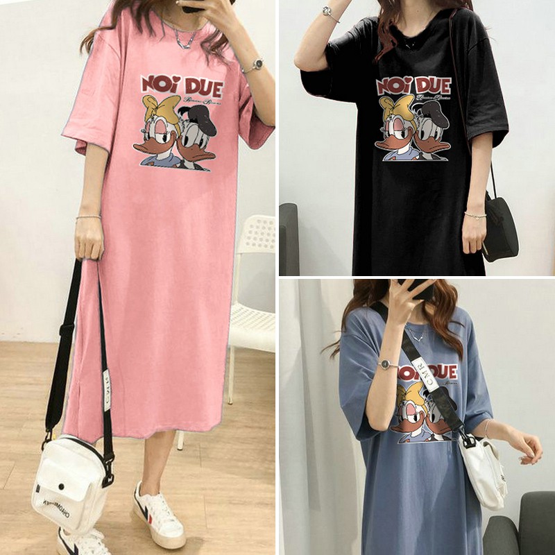 Đầm Thun Cotton Ngắn Tay Size Lớn Xinh Xắn Dành Cho Nữ