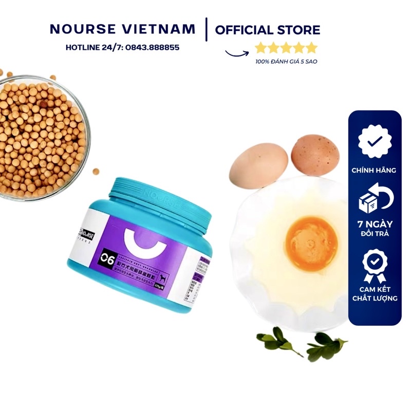 Viên mềm dưỡng lông, kích thích mọc lông cho chó Nourse 06 (220gr)