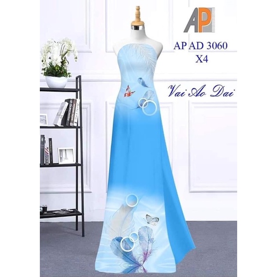 Vải Áo Dài 3D hoạ tiết cánh bướm.Có clip vải thật