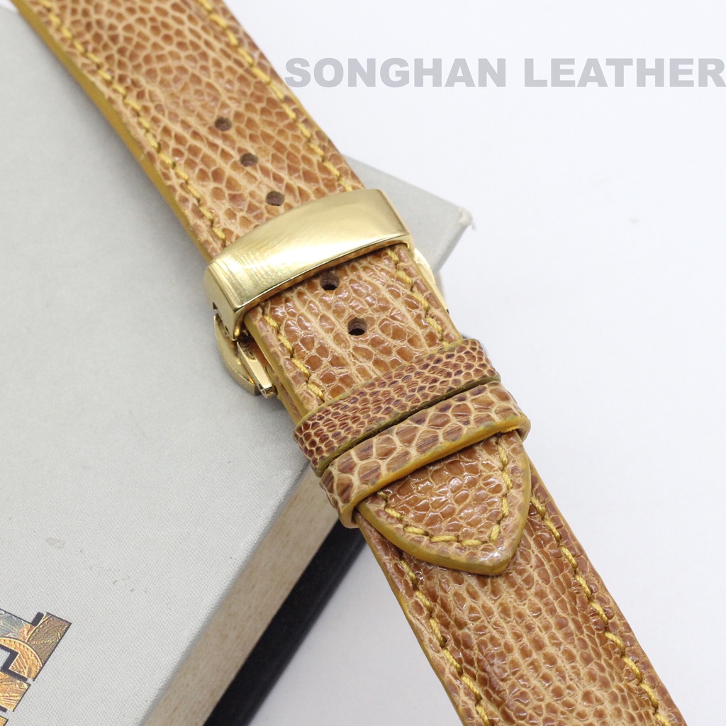 Dây Da Đồng Hồ Đà Điểu Vân Nhỏ Songhan Leather WT06, Dây Đà Điểu Khóa Gập Cao Cấp Gắn Chốt Thông Minh.Bảo Hành 6 tháng