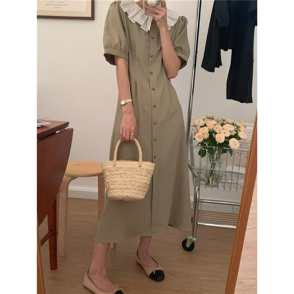 Đầm Midi Tay Ngắn Có Cổ Tháo Rời Được 51779