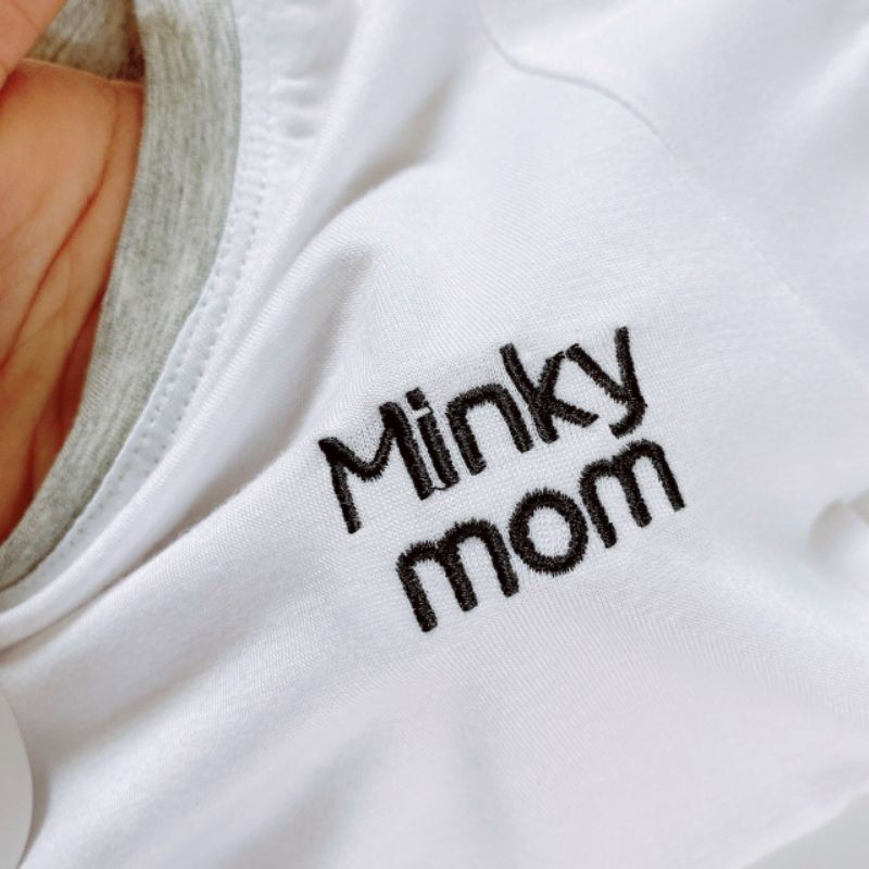 Bộ Cộc Tay Thun Lạnh Viền Màu Thêu Chữ Minky Mom Cho Bé (Size từ 8-18kg)