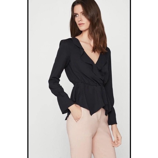 Áo sơ mi nhún bèo BCBG xuất xịn