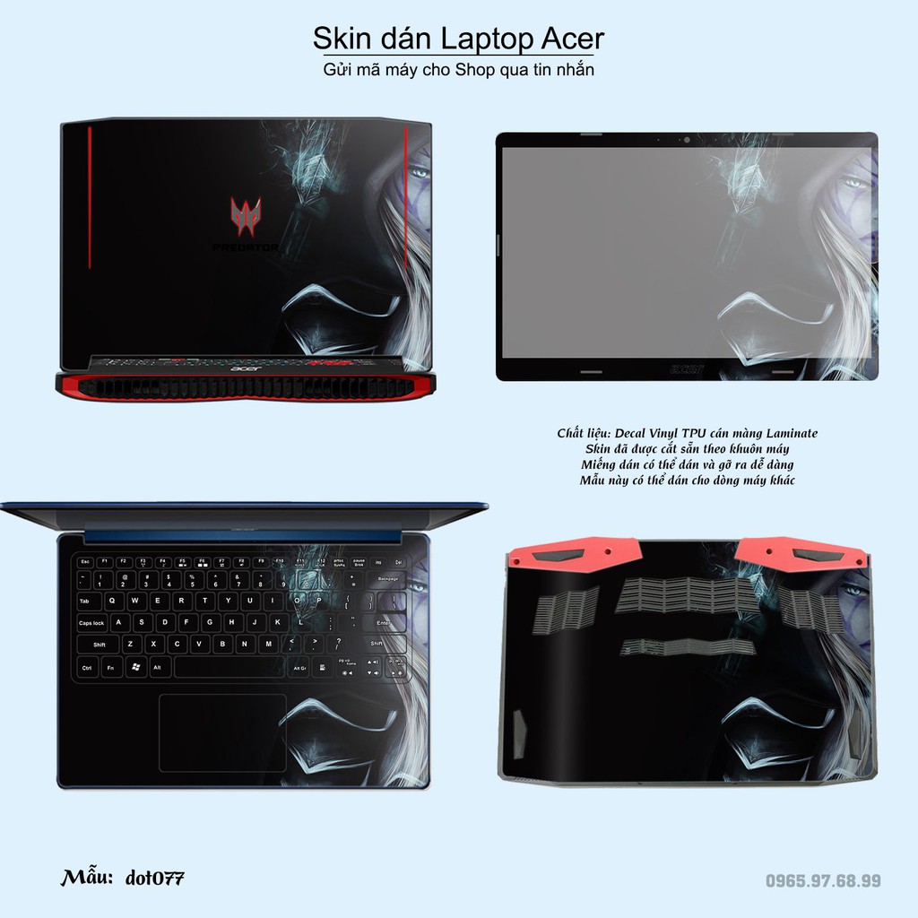 Skin dán Laptop Acer in hình Dota 2 nhiều mẫu 13 (inbox mã máy cho Shop)