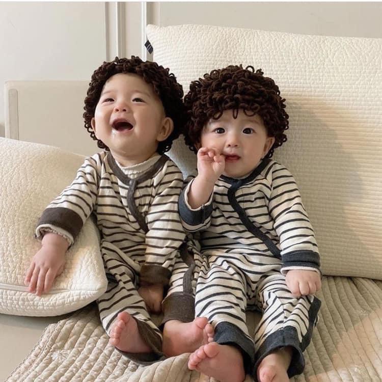 Mũ len giả tóc cho bé trai và bé gái