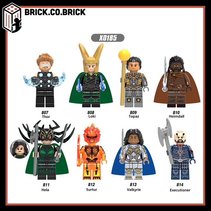 Non LEGO Siêu Anh Hùng Đồ Chơi Lắp Ráp Mô Hình Super Hero Marvels Dc Comics Thần sấm Thor Hela Valkyrie X0185