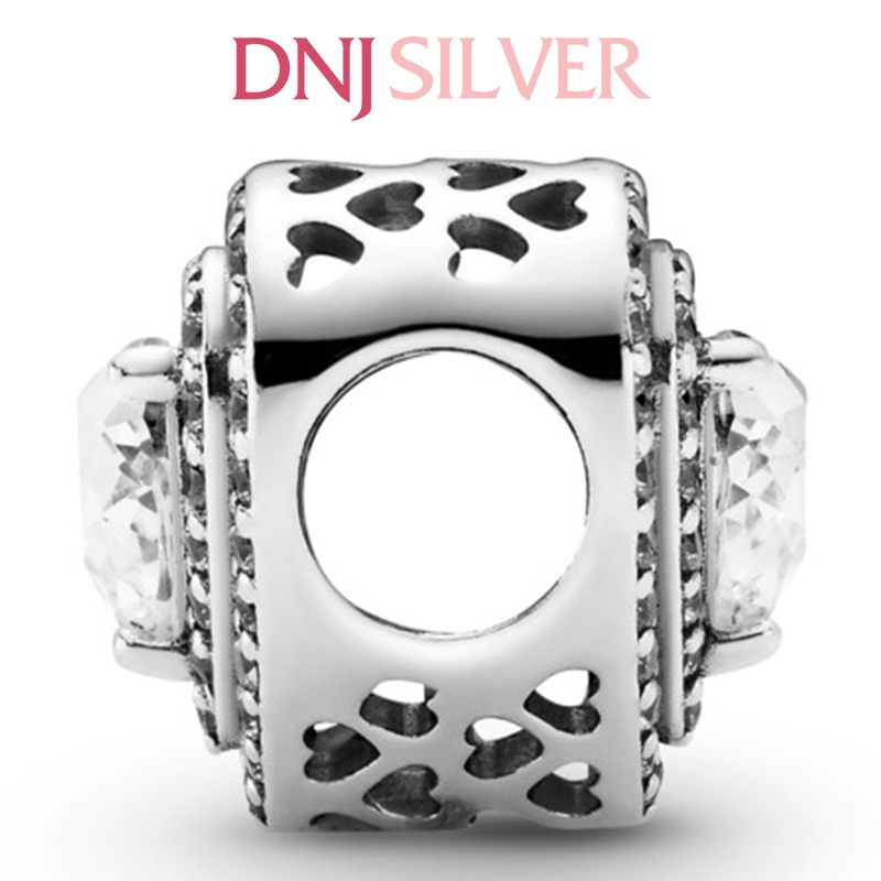 [Hàng cao cấp] Charm bạc 925 cao cấp, hàng chuẩn bạc - Charm Sparkling Levelled Hearts thích hợp để mix vòng tay charm