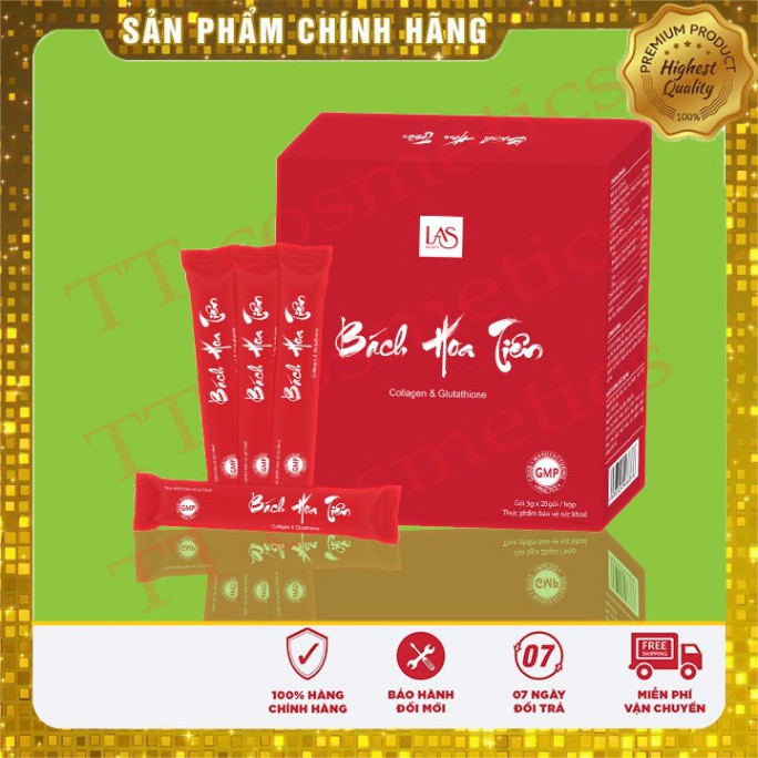 [100% Chính Hãng] bách hoa tiên las beauty - cốm uống đẹp da làm đẹp nội sinh date mới hộp 20 gói