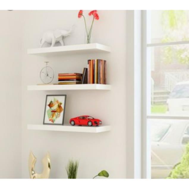 Bộ 3 thanh kệ treo tường 30cm sâu 15cm gỗ MDF chống ẩm