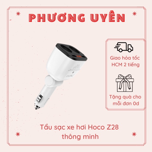Tẩu sạc xe hơi Hoco Z28 thông minh