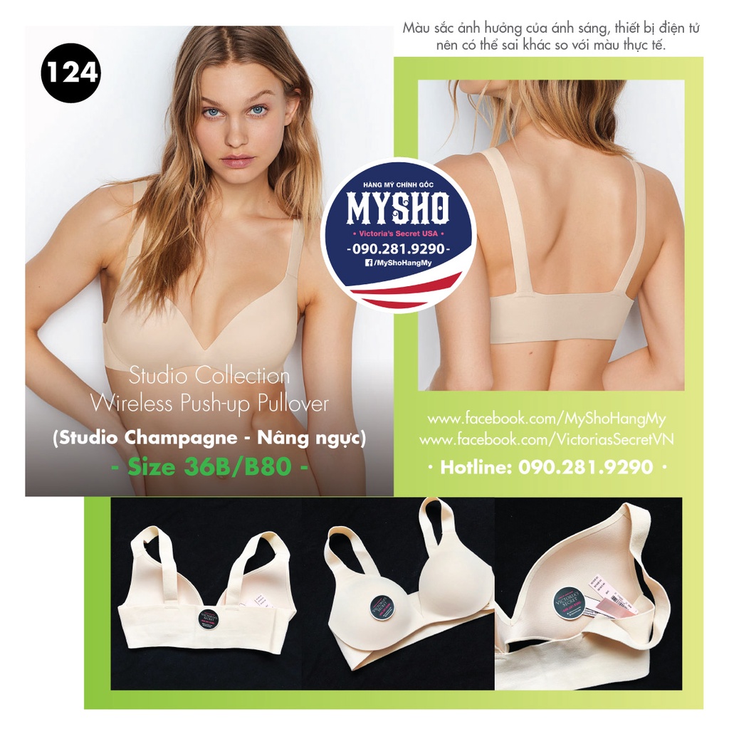 [36B/B80] Áo lót Studio Collection Wireless Push-up Pullover (Studio Champagne) - Nâng ngực