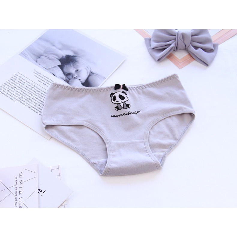 Quần Lót Nữ - Quần Lót Nữ Cotton in hình gấu trúc kháng khuẩn mỏng mát tôn dáng DAN STORE MÃ 3536