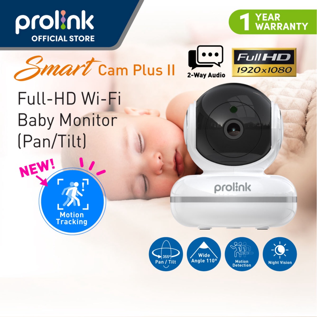 Camera Wifi Không Dây Mini Giá Rẻ Full HD 1080P (Pan 355 ° / Tilt 155 °)  Màu Trắng PROLiNK PIC3003WP - BH 12 Tháng