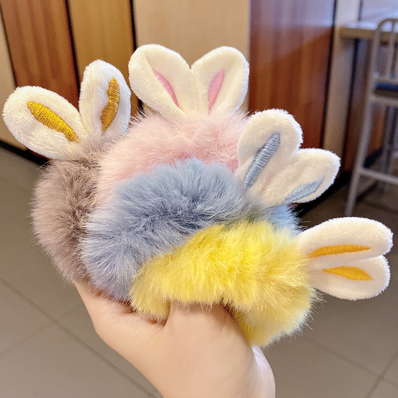 Dây Buộc Tóc Scrunchies Tai Thỏ Vải Cute Cho Bé Dây Cột Tóc Nơ Hàn Quốc Nữ Đơn Giản