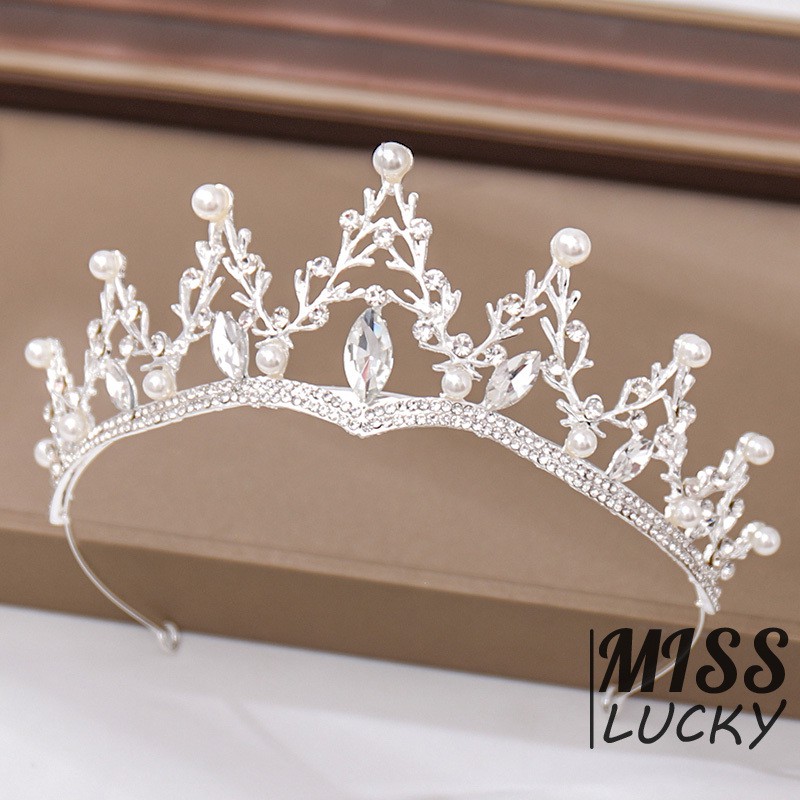 Vương Miện Đính Đá Và Ngọc Trai Giả Thời Trang Cho Nữ Giới