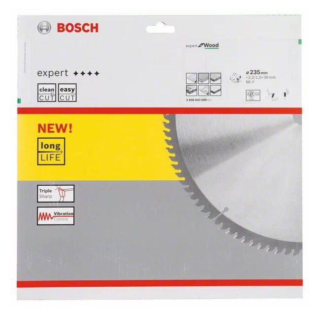 [CHÍNH HÃNG] Lưỡi Cưa Gỗ Bosch 235x30mm T40/T60, Giá Đại Lý Cấp 1, Bảo Hành Tại TTBH Toàn Quốc