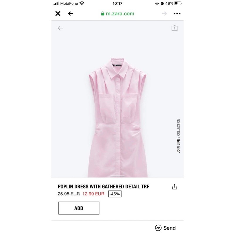 Pass đầm Zara