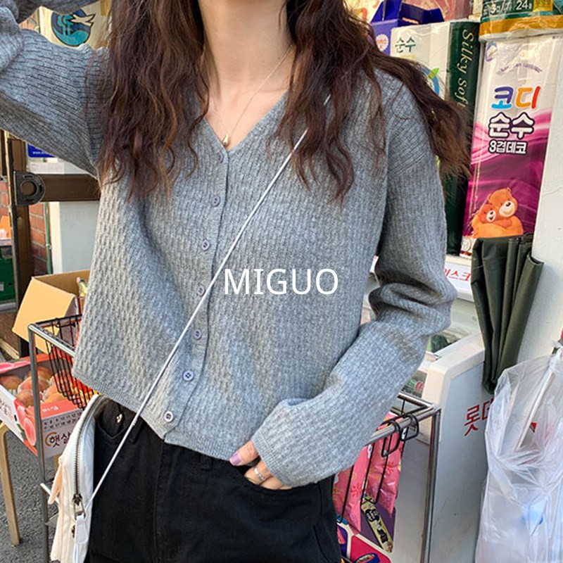 Áo Khoác Cardigan Dệt Kim Dáng Rộng Phong Cách Retro