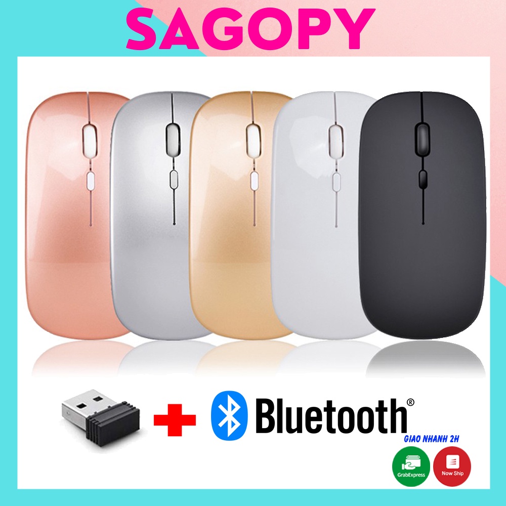 Chuột không dây bluetooth máy tính gaming cao cấp S108 Pin sạc, đèn Led, chuột laptop blutooth tốt như Logitechchuột máy