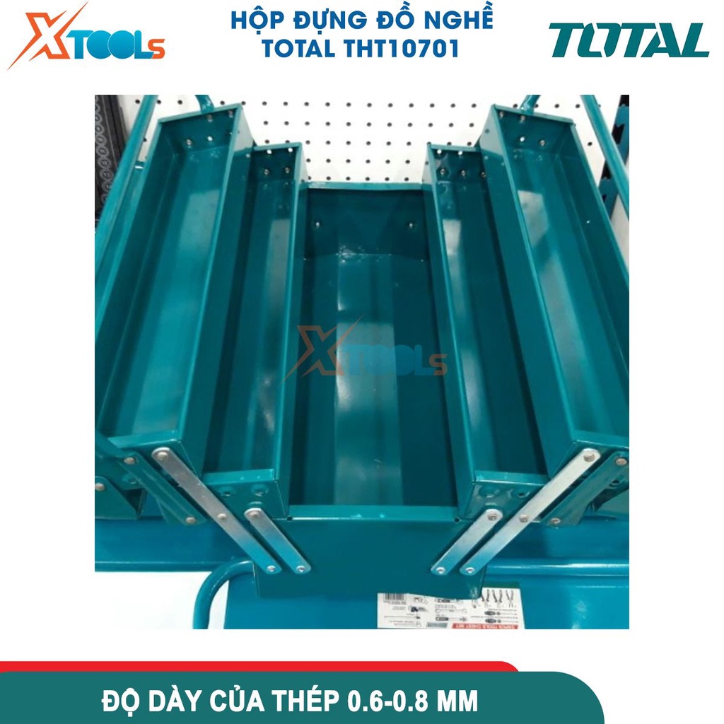 Hộp đựng dụng cụ đa năng TOTAL THT10701 495x200x290mm hộp đồ nghề 3 tầng tấm thép dày 0.6~0.8mm [CHÍNH HÃNG][XTOOLS]