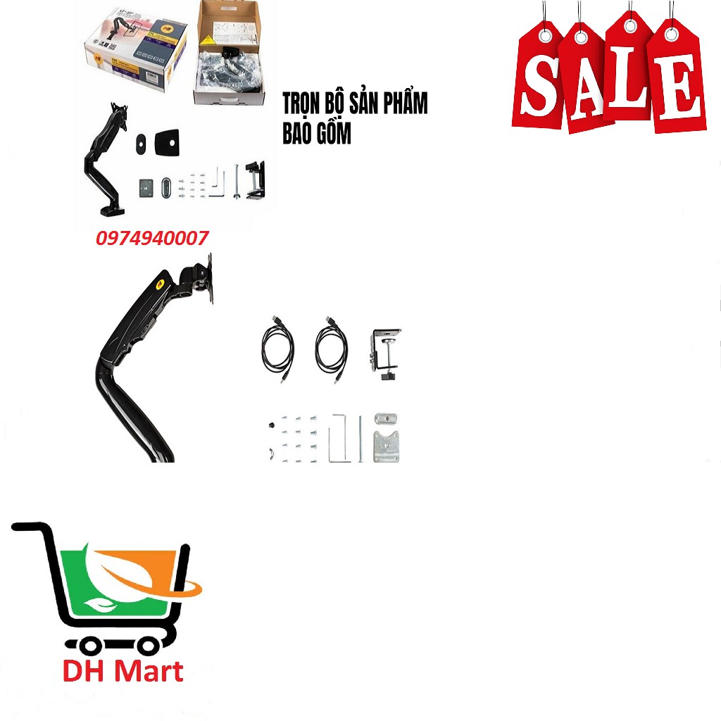 [Mới nhất tải trọng 9Kg] Giá treo màn hình máy tính F80 - Xoay 360 độ - Hàng nhập khẩu | BigBuy360 - bigbuy360.vn