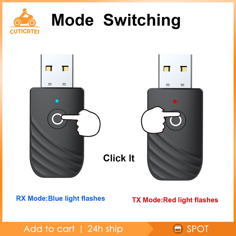 ✨Hàng sẵn sàng✨Usb Thu Phát Bluetooth 5.0 Cut1-8 Cổng 3.5mm Aux Cho Loa Xe Hơi / Tv / Pc | BigBuy360 - bigbuy360.vn