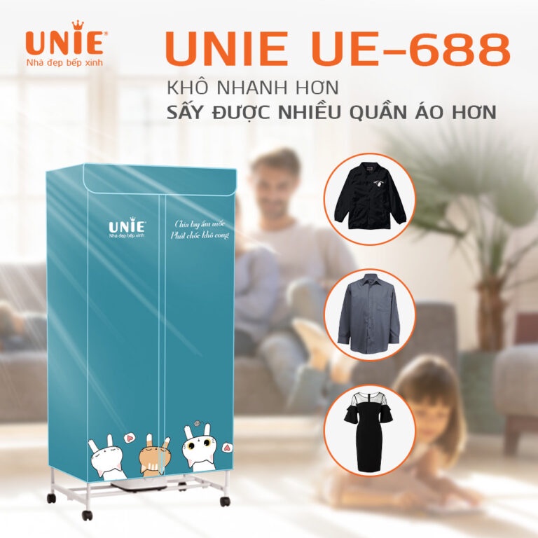 Tủ sấy quần áo UNIE UE-688 công suất 900W sấy khô nhanh tiết kiệm điện an toàn cho gia đình