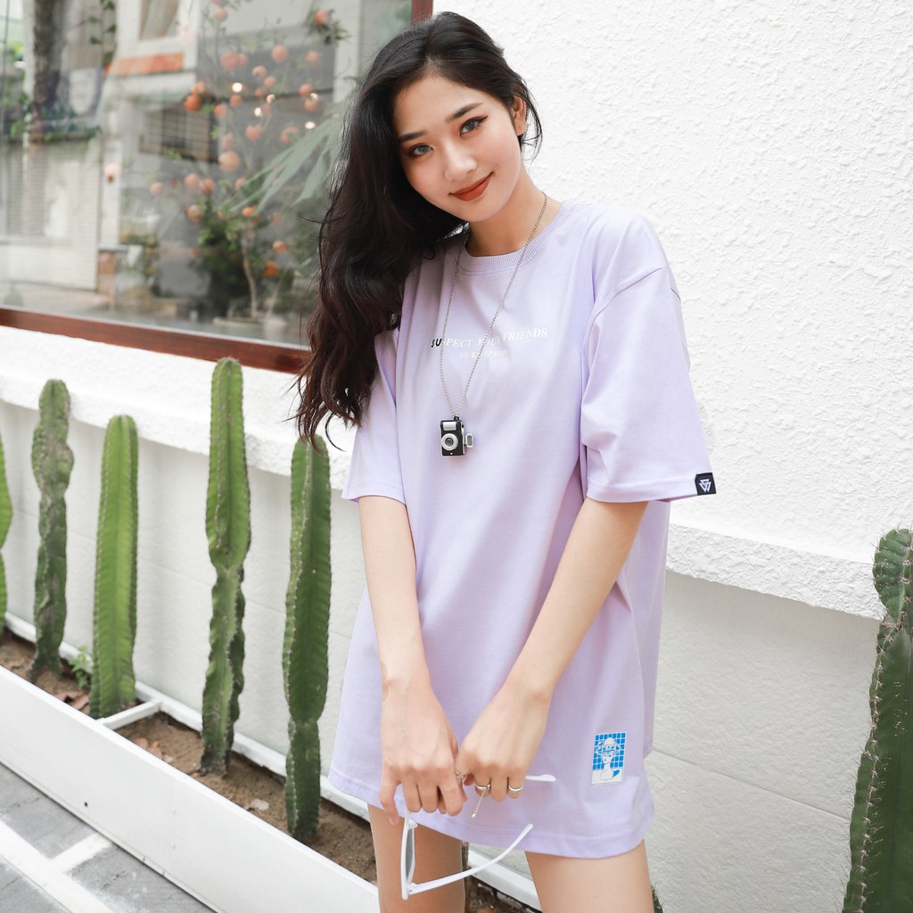 Áo Thun Respect Màu Tím Chất Liệu Cotton Thoáng Mát