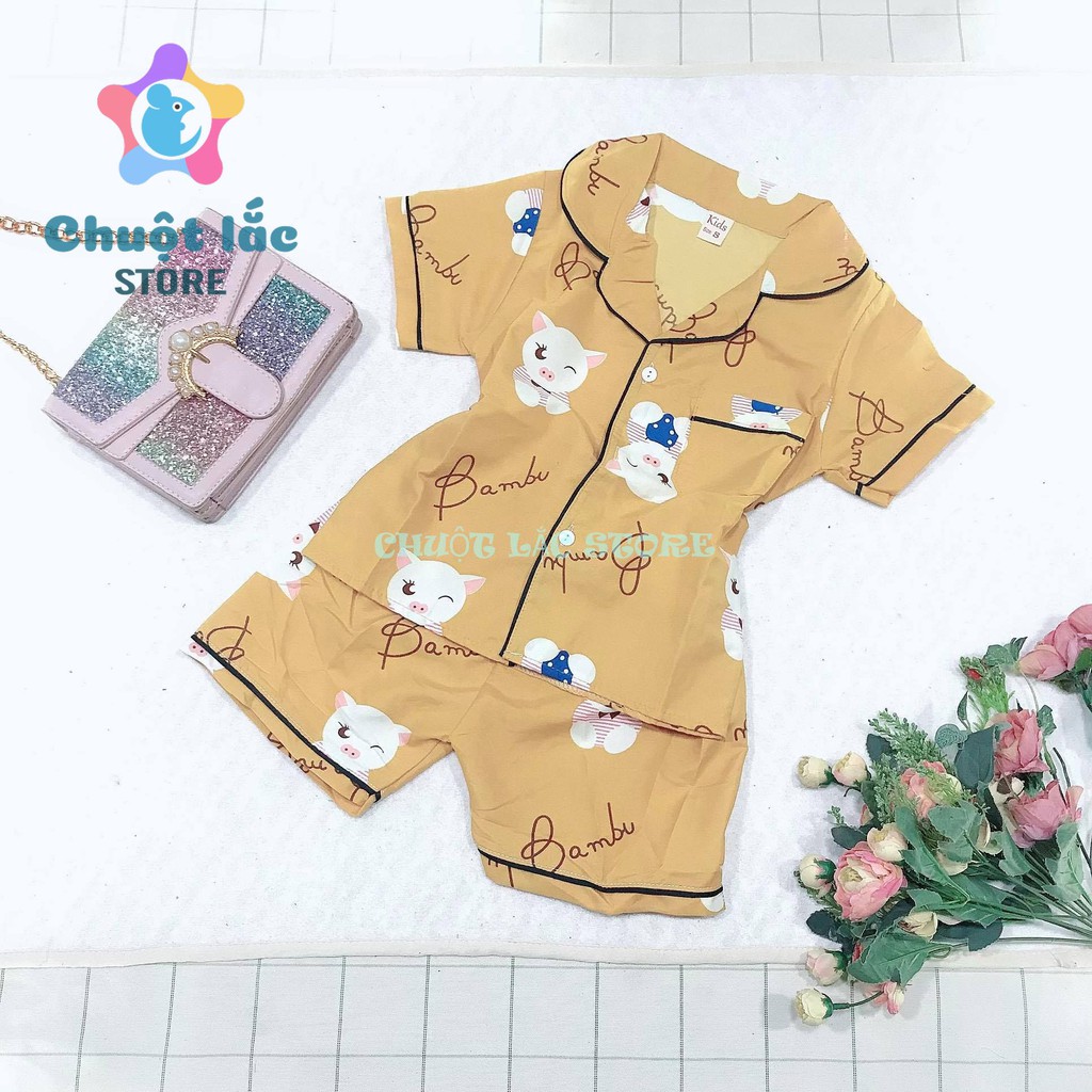 Bộ Pijama Cho Bé Trai Bé Gái Chuột Lắc Store Cộc Tay Size Đại 15Kg Đến 30Kg