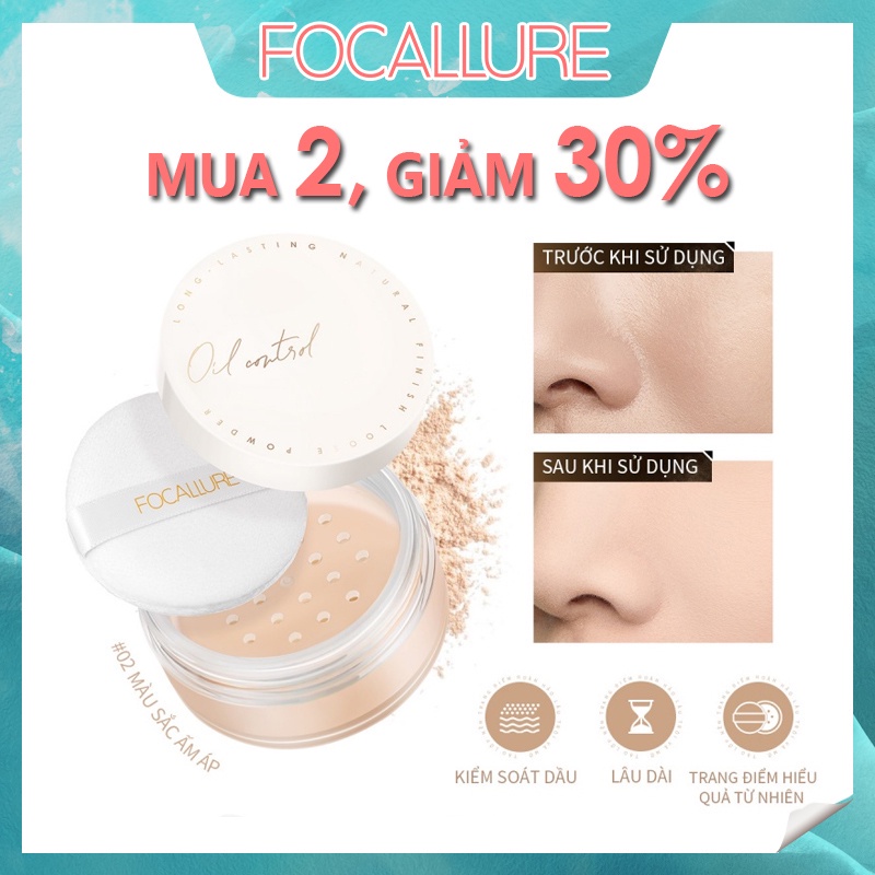 Phấn phủ Focallure kiềm dầu lâu trôi trang điểm tự nhiên