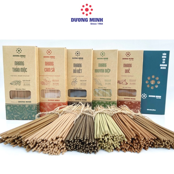 Nhang sạch Dương Minh nhang ngắn 20cm 30cm 40cm hương sạch 100% tự nhiên hương thảo mộc organic thơm từ cây lá