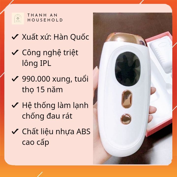 Máy Triệt Lông Mini KAKKUDA Intense Pulsed Light chính hãng triệt lông lạnh 5 cấp - Máy triệt lông IPL cá nhân tại nhà