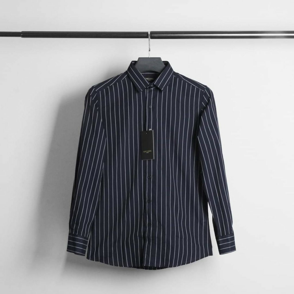 Áo sơ mi nam dài tay kẻ sọc - Ao so mi nam kẻ sọc dáng ôm Body Hàn Quốc, trẻ trung, năng động