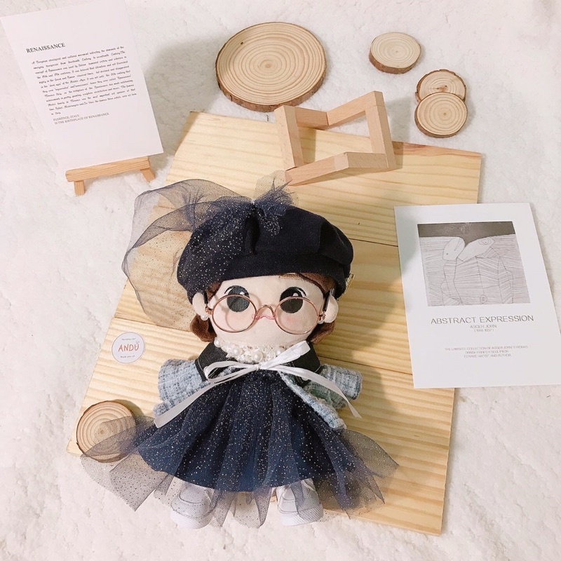 Set Blue Boy Blue Girl , outfit cho doll búp bê 15-20cm