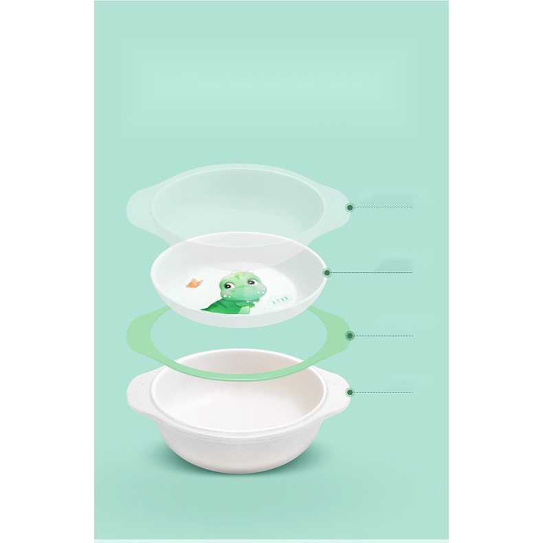 [Mẹ&amp;Bé] SET ĂN DẶM BẰNG MELAMINE CAO CẤP HỌA TIẾT KHỦNG LONG SIÊU ĐÁNG YÊU CHO BÉ