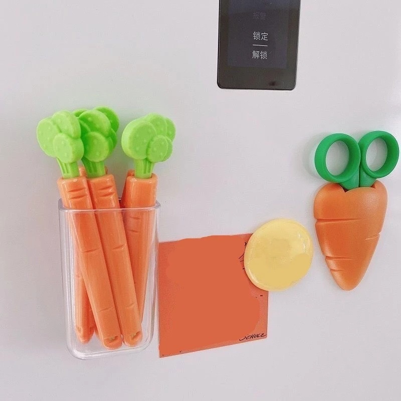 Bộ 5 Kẹp Niêm Phong Túi Thức Ăn Hình Củ Cà Rốt Hoạt Hình