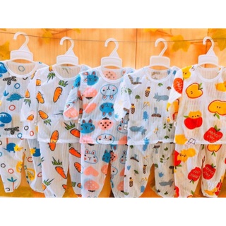 Sét 5 bộ dài tay cotton giấy cho bé yêu