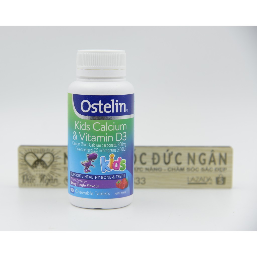 Vitamin D3 và Canxi cho bé [Úc] Ostelin Kids - 90 viên nhai - Cho bé từ 2 tuổi