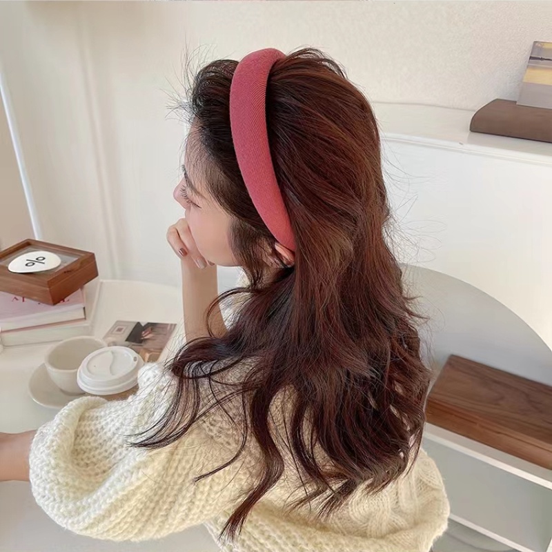 Băng Đô Cài Tóc Rửa Mặt Bằng Bọt Biển Màu Hồng Dễ Phối Đồ Thời Trang Cho Bạn Gái