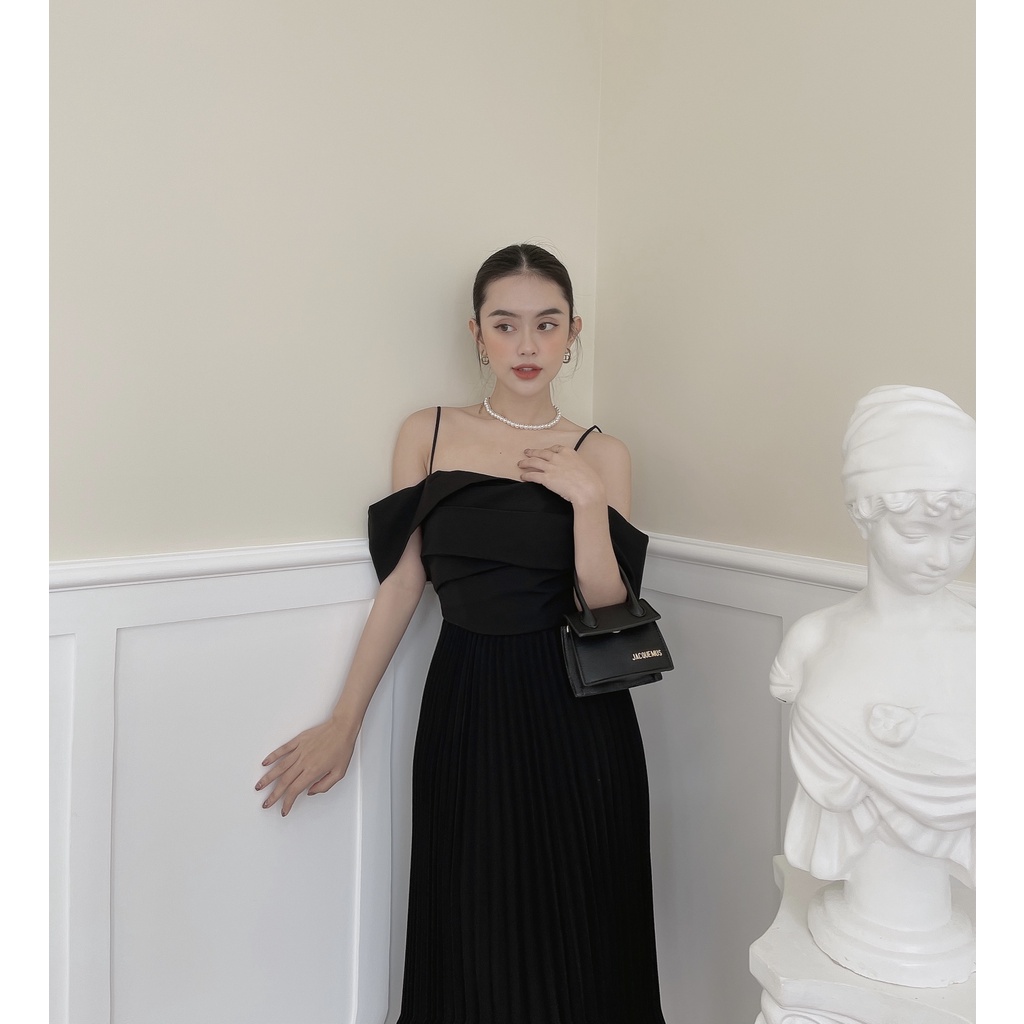 [BBSTORE'S] Đầm Hai Dây Trễ Vai Tùng Váy Dập Ly - D831 | BigBuy360 - bigbuy360.vn