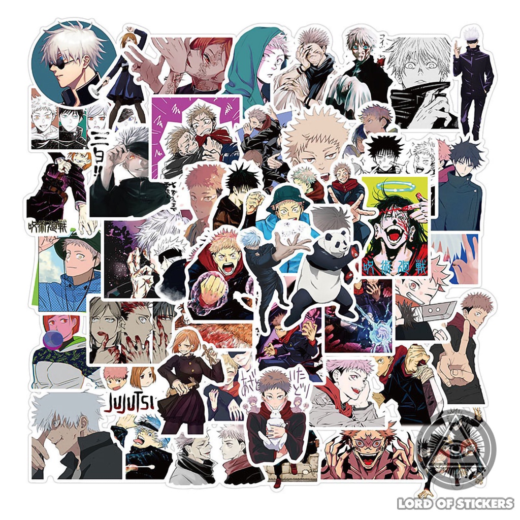 Set 100 Nhãn Dán Jujutsu Kaisen Anime Manga Sticker Hình Nhân Vật Truyện Tranh Trang Trí Mũ Bảo Hiểm, Điện Thoại, Guitar