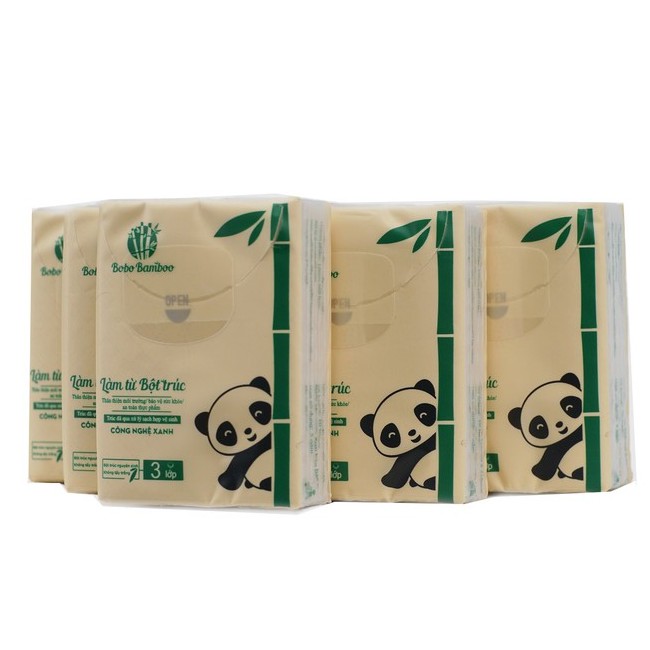 50 Gói Giấy Bỏ Túi Làm Từ Bột Trúc Siêu Dai Bobo Bamboo