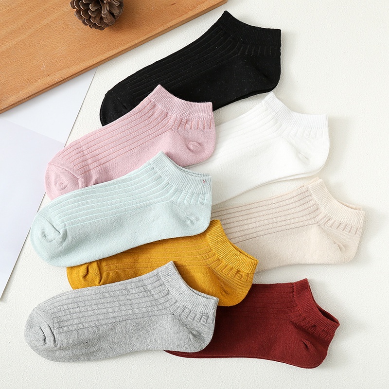 Vớ WAFNHA D109 cotton cổ thấp thoáng khí đơn giản thời trang