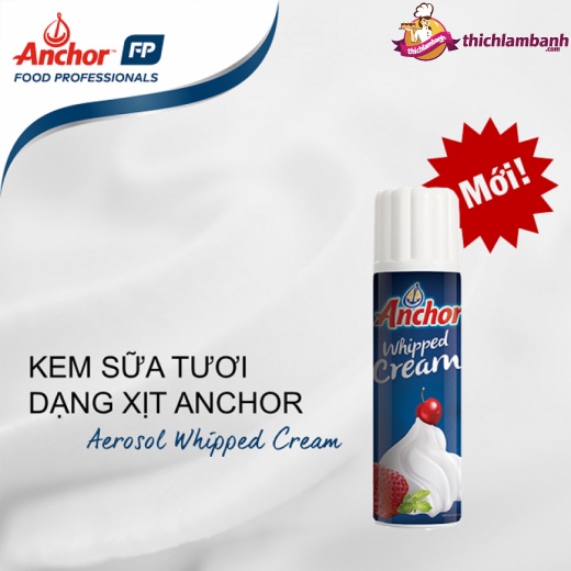 Kem Sữa Tươi Dạng Xịt Whipped Cream Anchor 400gr - Nhập Khẩu Newzealand