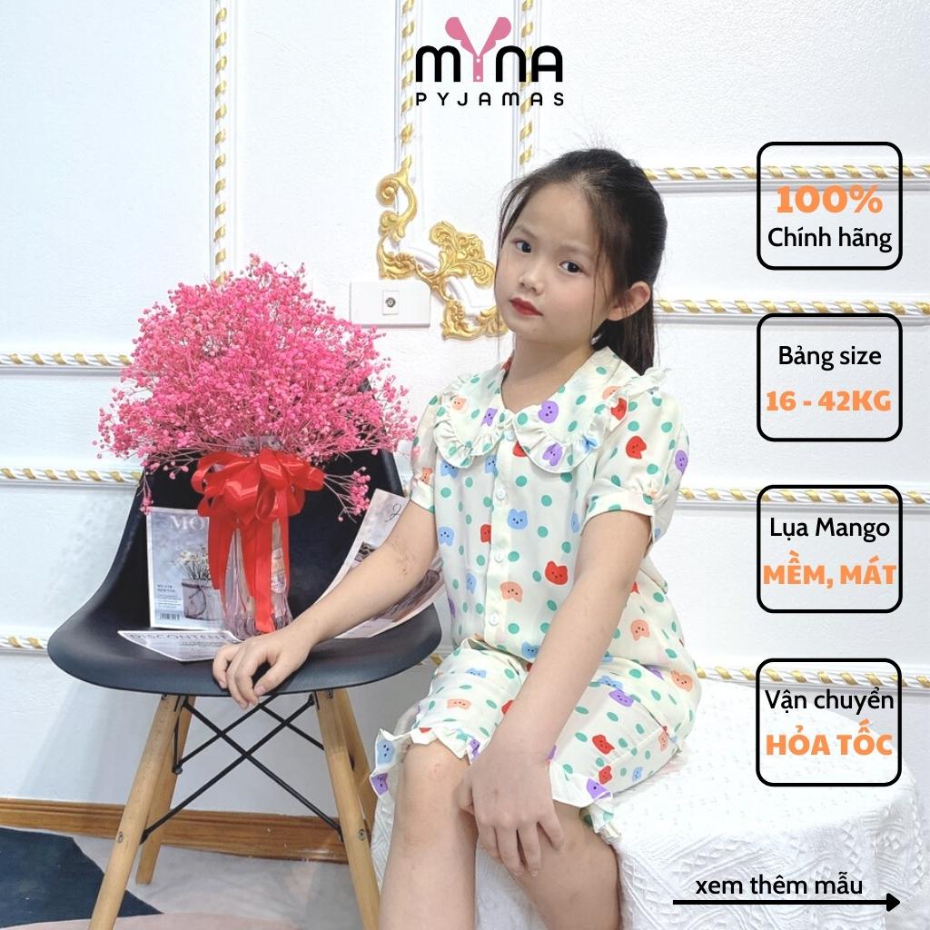 Bộ bé gái áo cộc quần lửng cổ bèo - Myna pyjamas