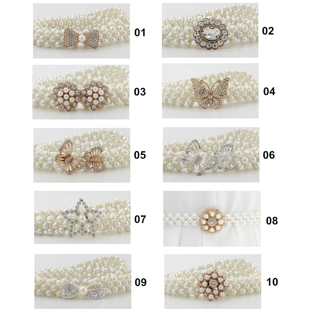 Dây đeo thắt lưng đính ngọc trai nhân tạo trang trí quần áo cho cô dâu